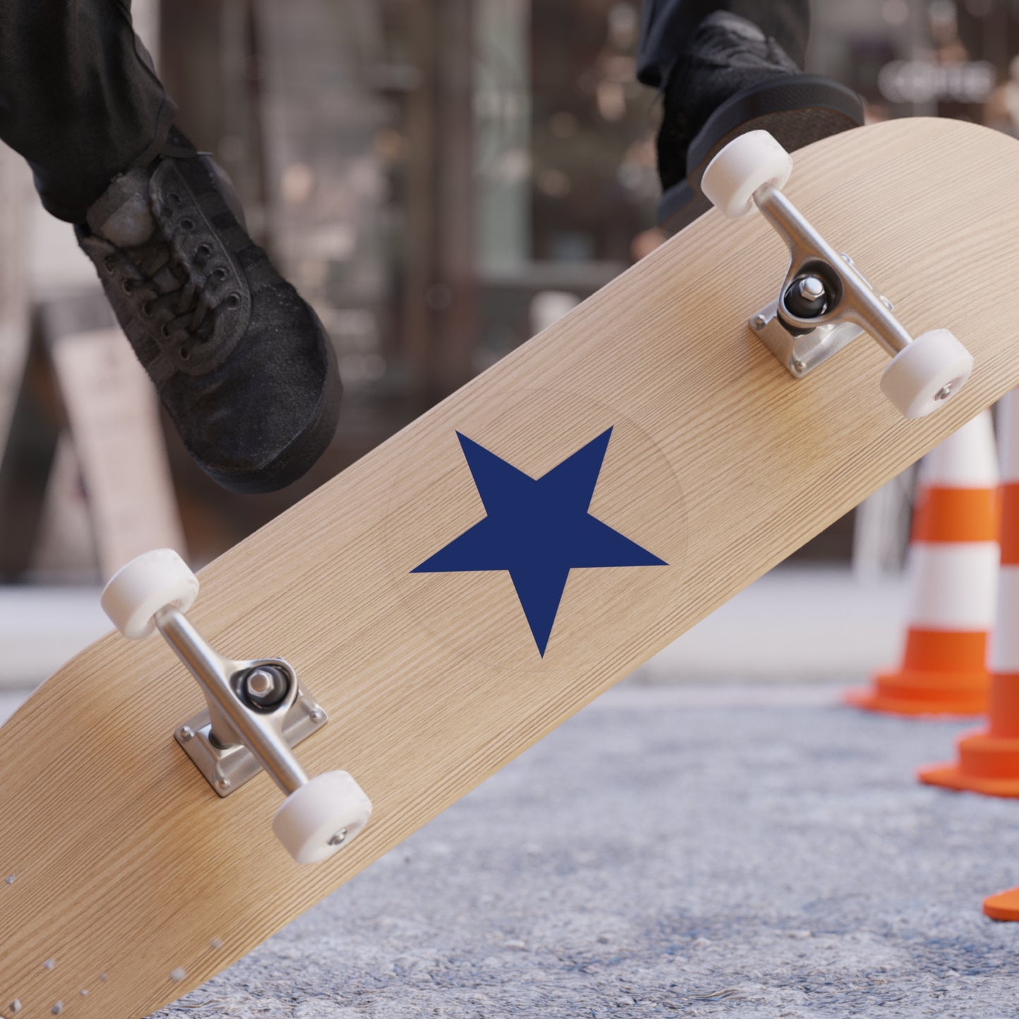 Blue Star Transparent Outdoor Stickers, Round, 1pcs