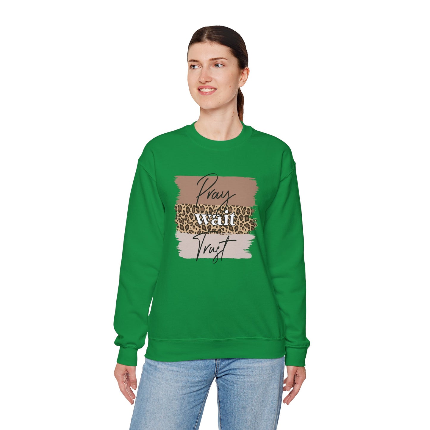 Pray Wait Trust Unisex Crewneck Sweatshirt