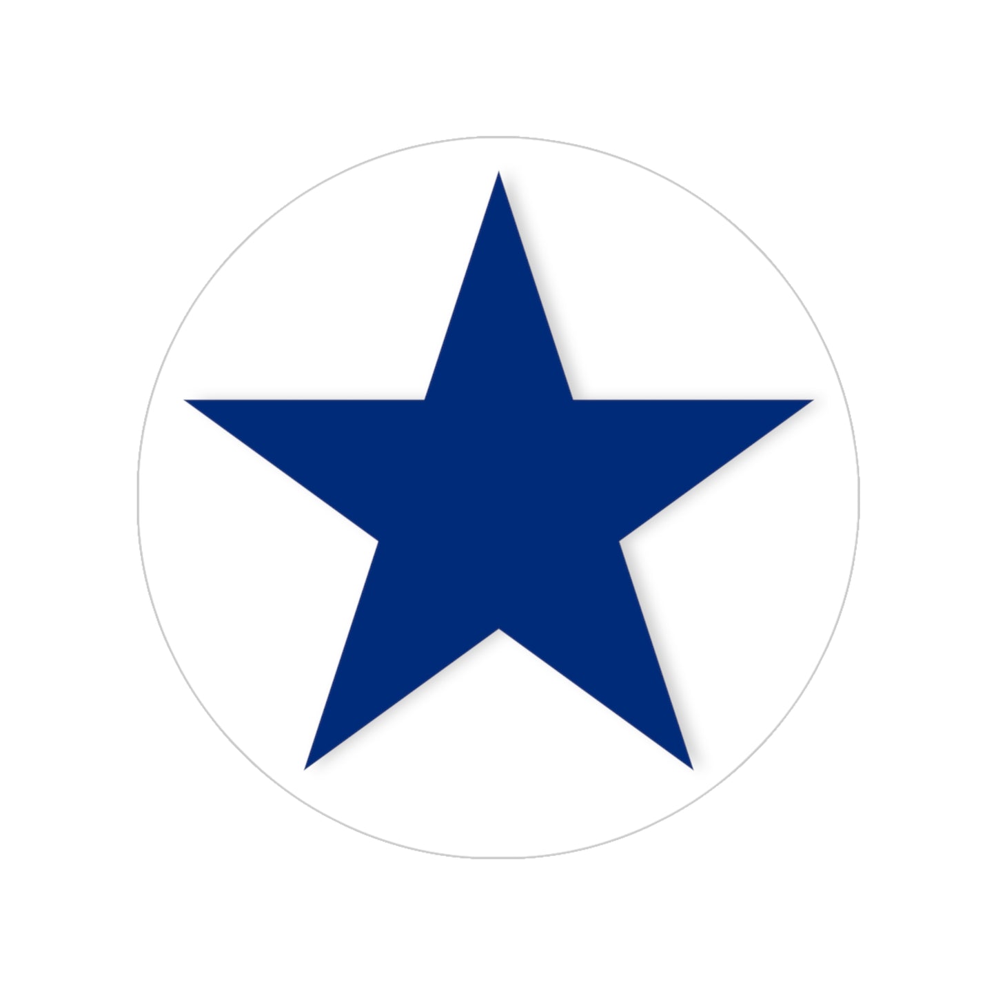 Blue Star Transparent Outdoor Stickers, Round, 1pcs