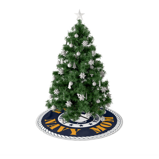 Proud Navy Mom Christmas Tree Skirts