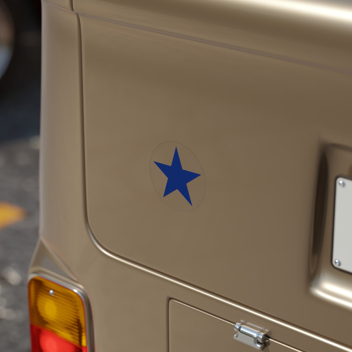 Blue Star Transparent Outdoor Stickers, Round, 1pcs