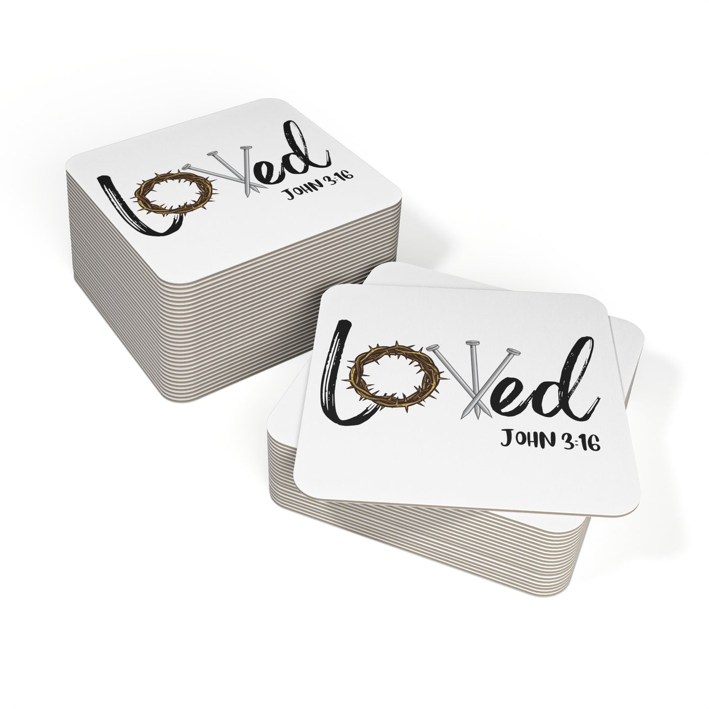 Loved John 3:16 Coasters (50, 100 pcs)