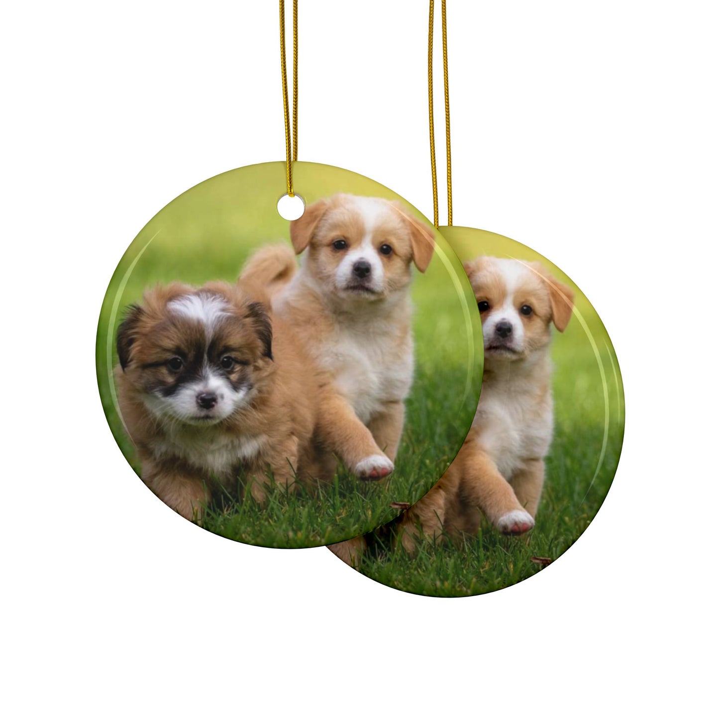 Cut Puppies Ceramic Ornaments, 2-Side Print, (1pc, 3pcs, 5pcs, 10pcs)