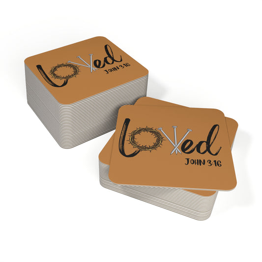 Loved John 3:16Coasters (50, 100 pcs)