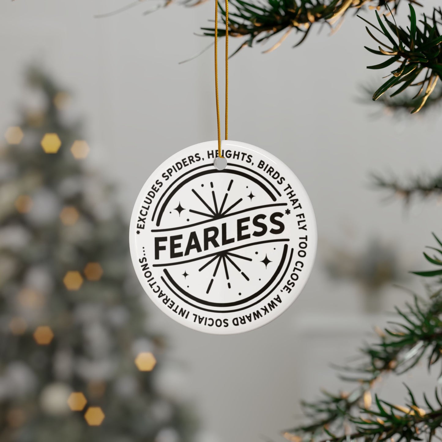 Fearless Ceramic Ornaments, 2-Side Print, (1pc, 3pcs, 5pcs, 10pcs)