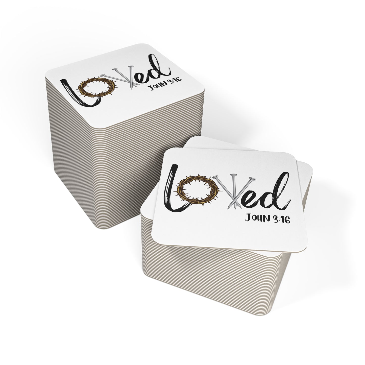 Loved John 3:16 Coasters (50, 100 pcs)