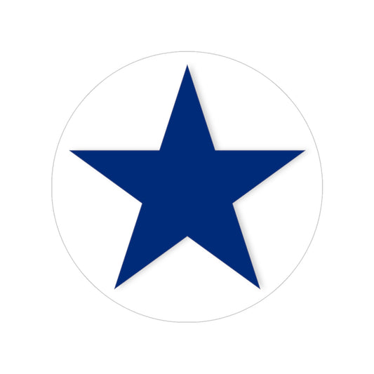 Blue Star Transparent Outdoor Stickers, Round, 1pcs