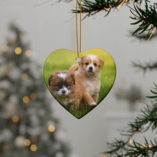 Cut Puppies Ceramic Ornaments, 2-Side Print, (1pc, 3pcs, 5pcs, 10pcs)