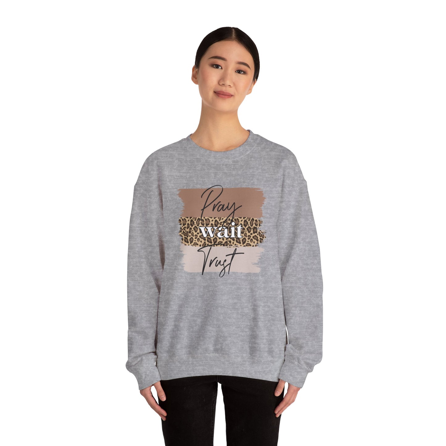 Pray Wait Trust Unisex Crewneck Sweatshirt