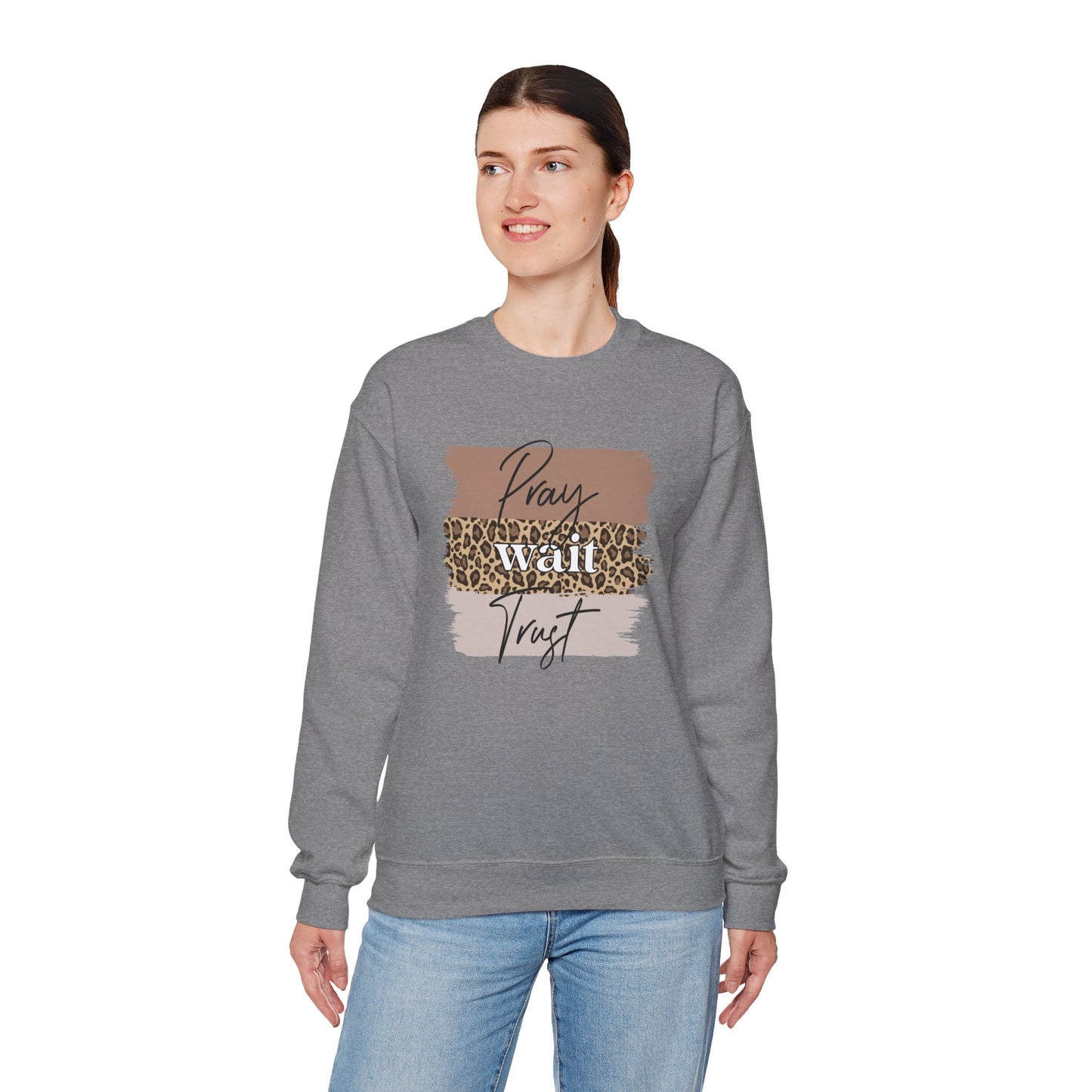 Pray Wait Trust Unisex Crewneck Sweatshirt