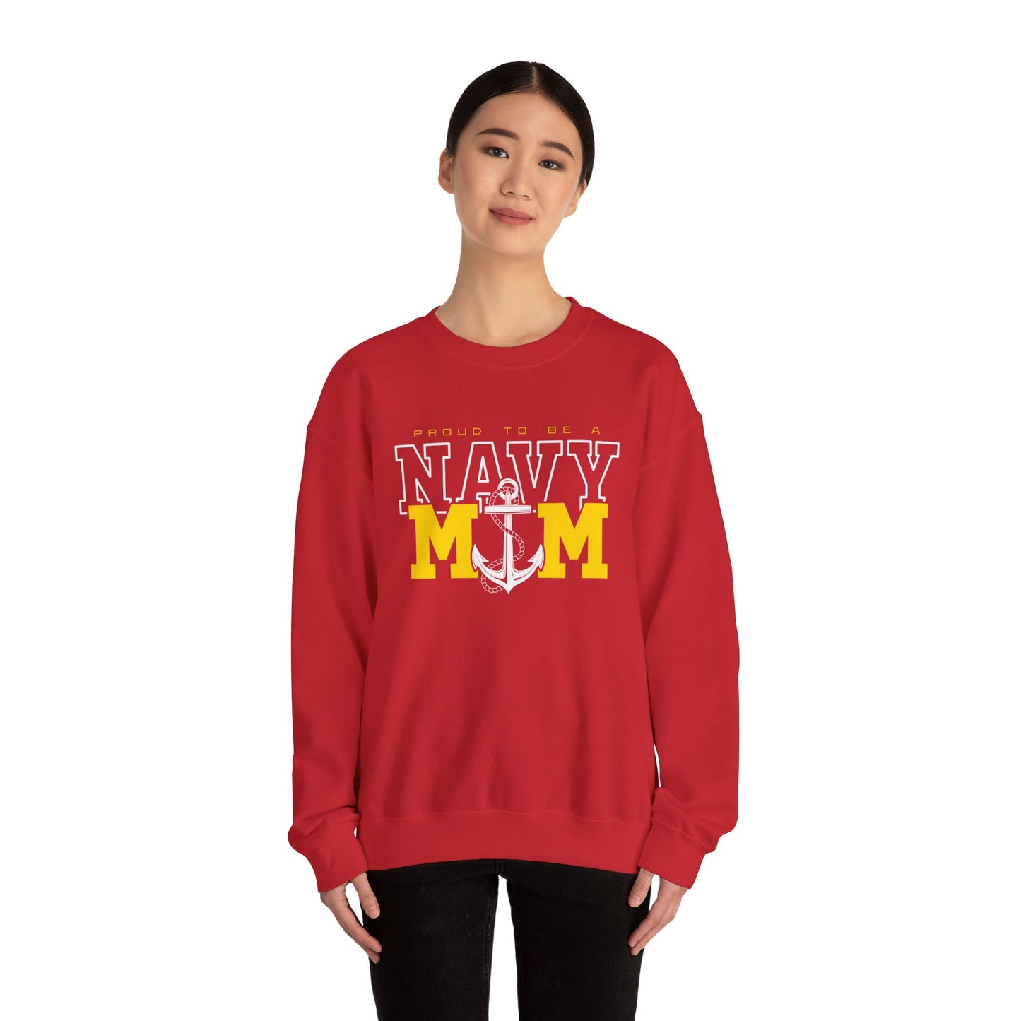 Proud Navy Mom Crewneck Sweatshirt