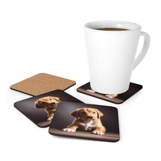 Cut Puppy Corkwood Coaster Set