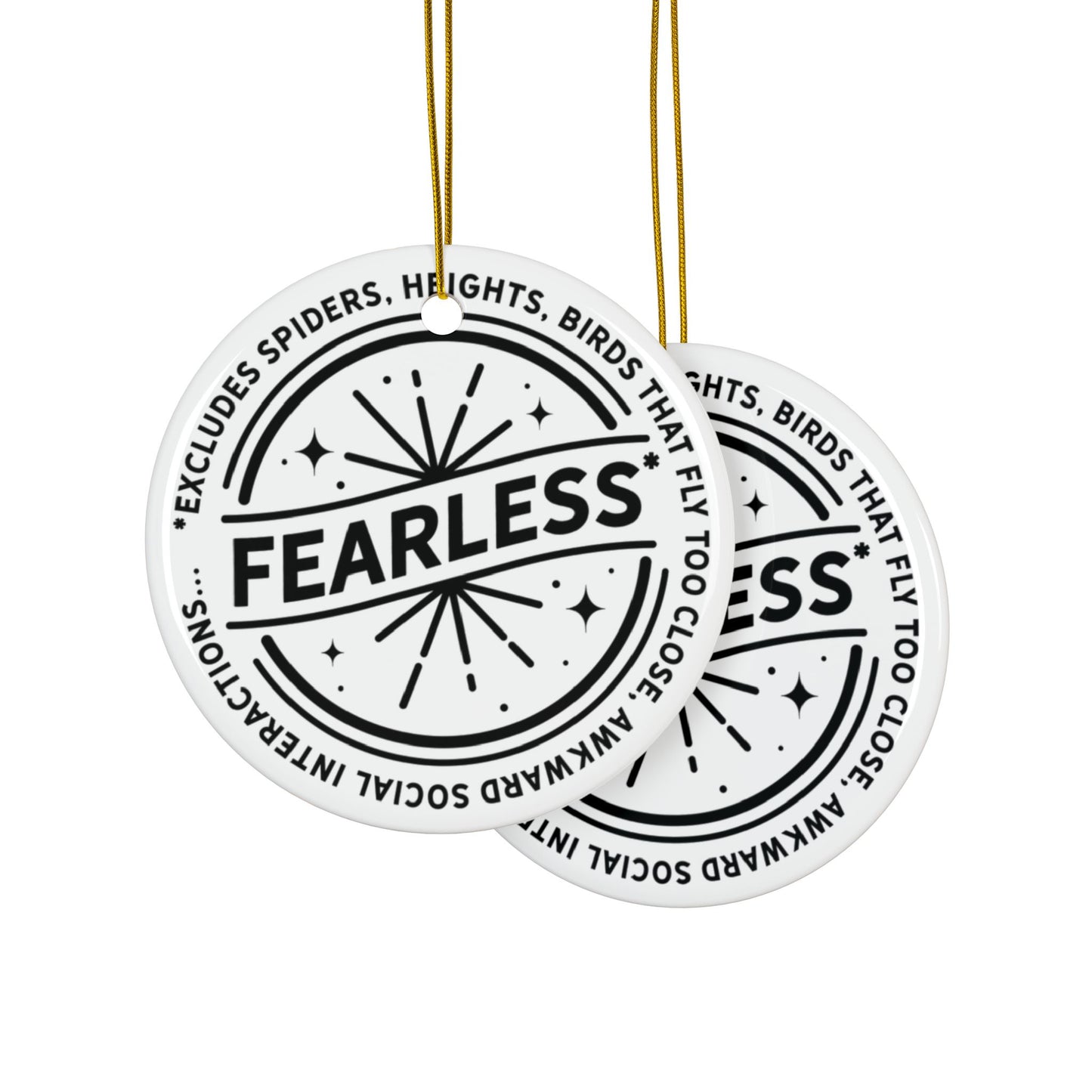 Fearless Ceramic Ornaments, 2-Side Print, (1pc, 3pcs, 5pcs, 10pcs)