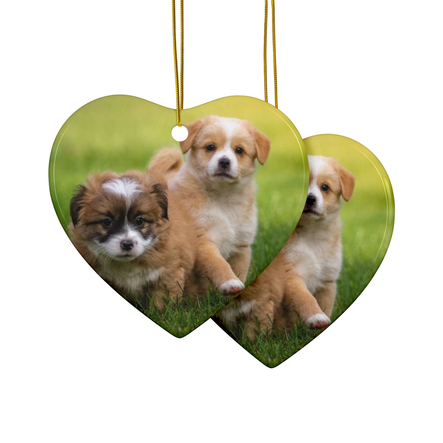 Cut Puppies Ceramic Ornaments, 2-Side Print, (1pc, 3pcs, 5pcs, 10pcs)