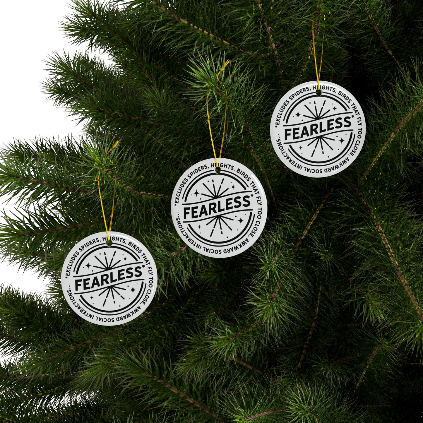 Fearless Ceramic Ornaments, 2-Side Print, (1pc, 3pcs, 5pcs, 10pcs)