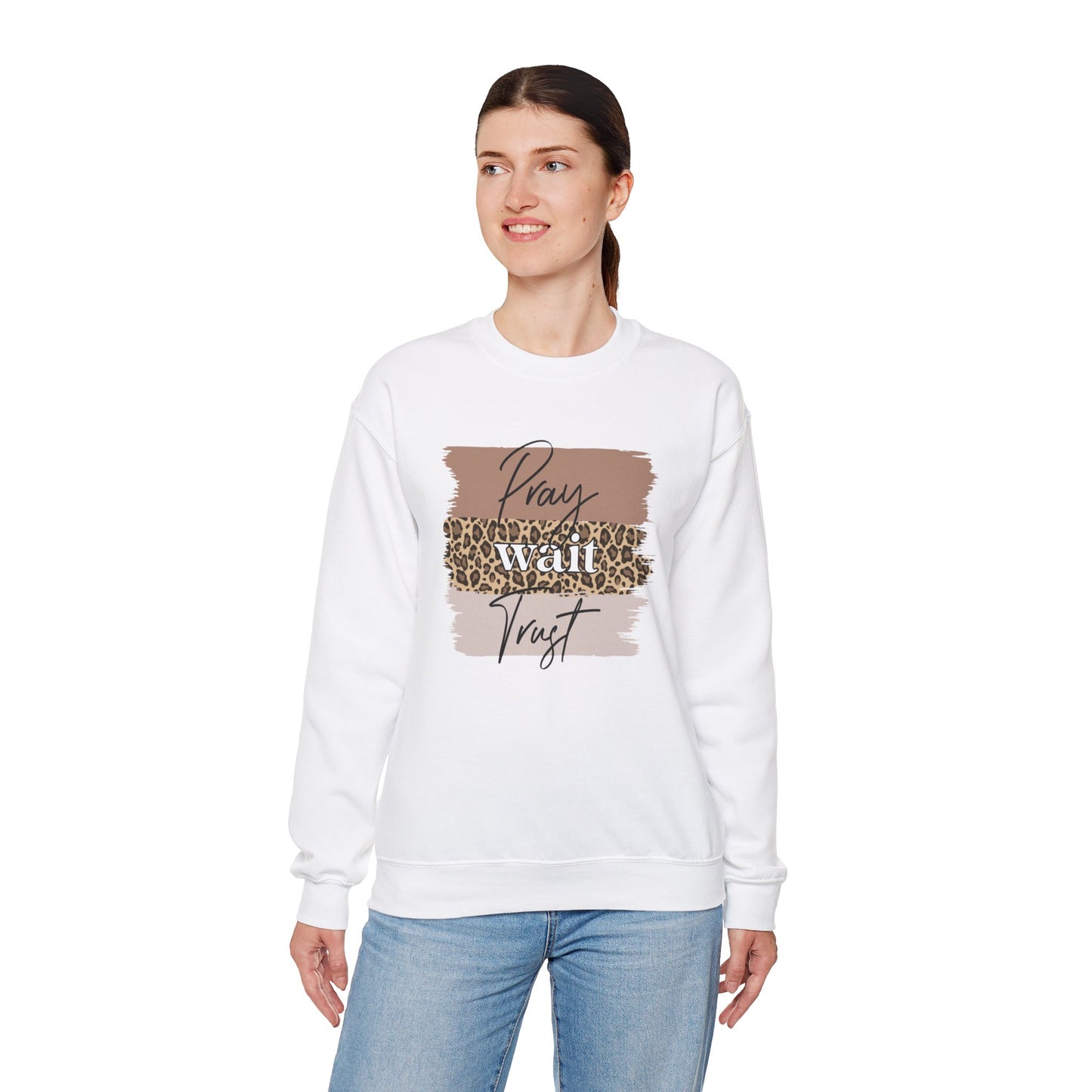 Pray Wait Trust Unisex Crewneck Sweatshirt