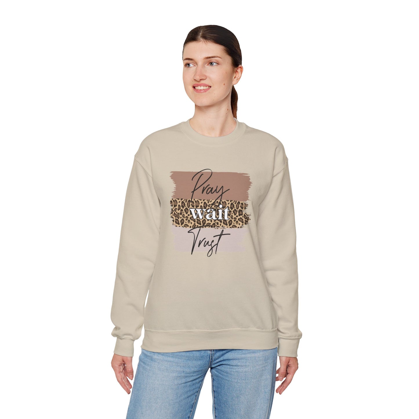 Pray Wait Trust Unisex Crewneck Sweatshirt