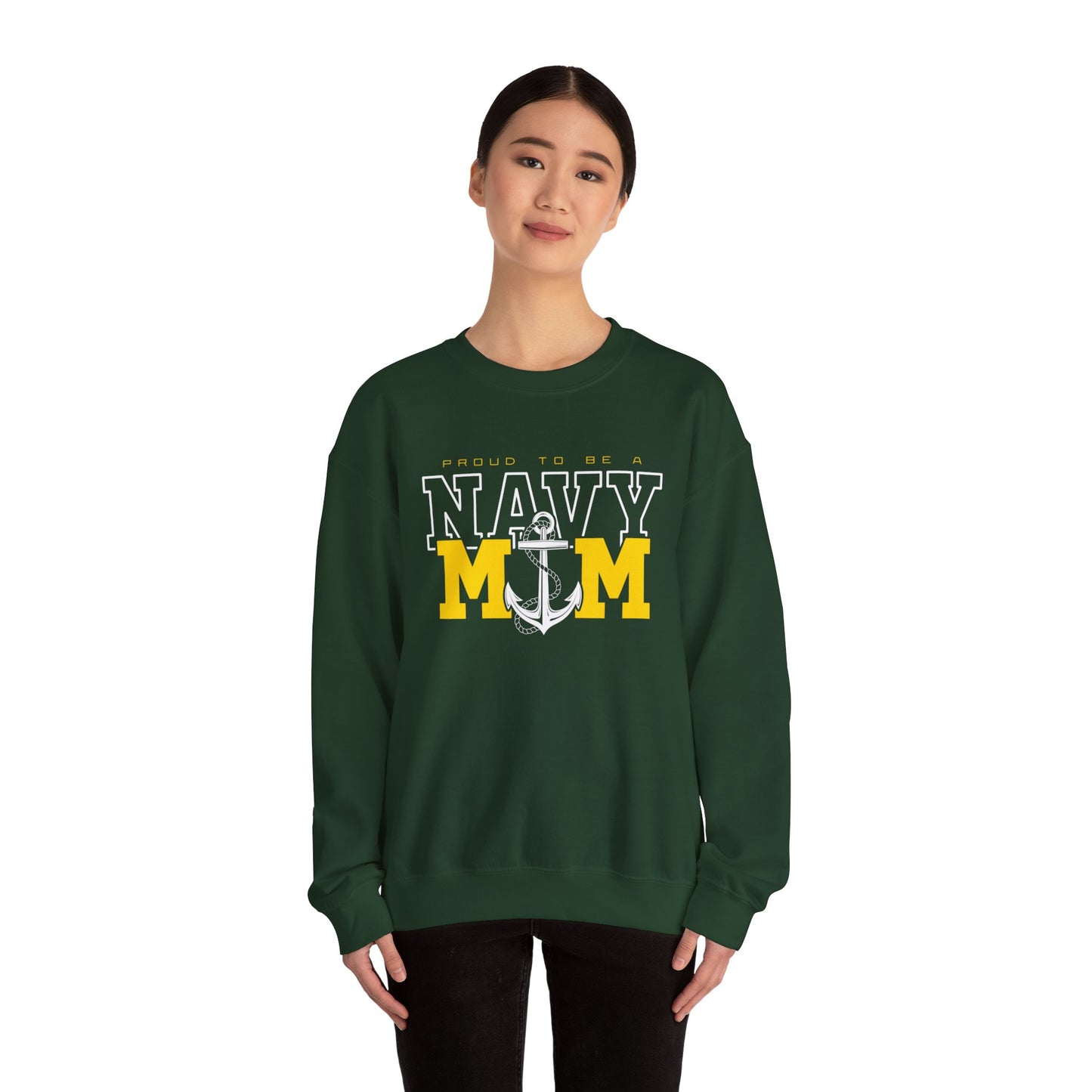 Proud Navy Mom Crewneck Sweatshirt