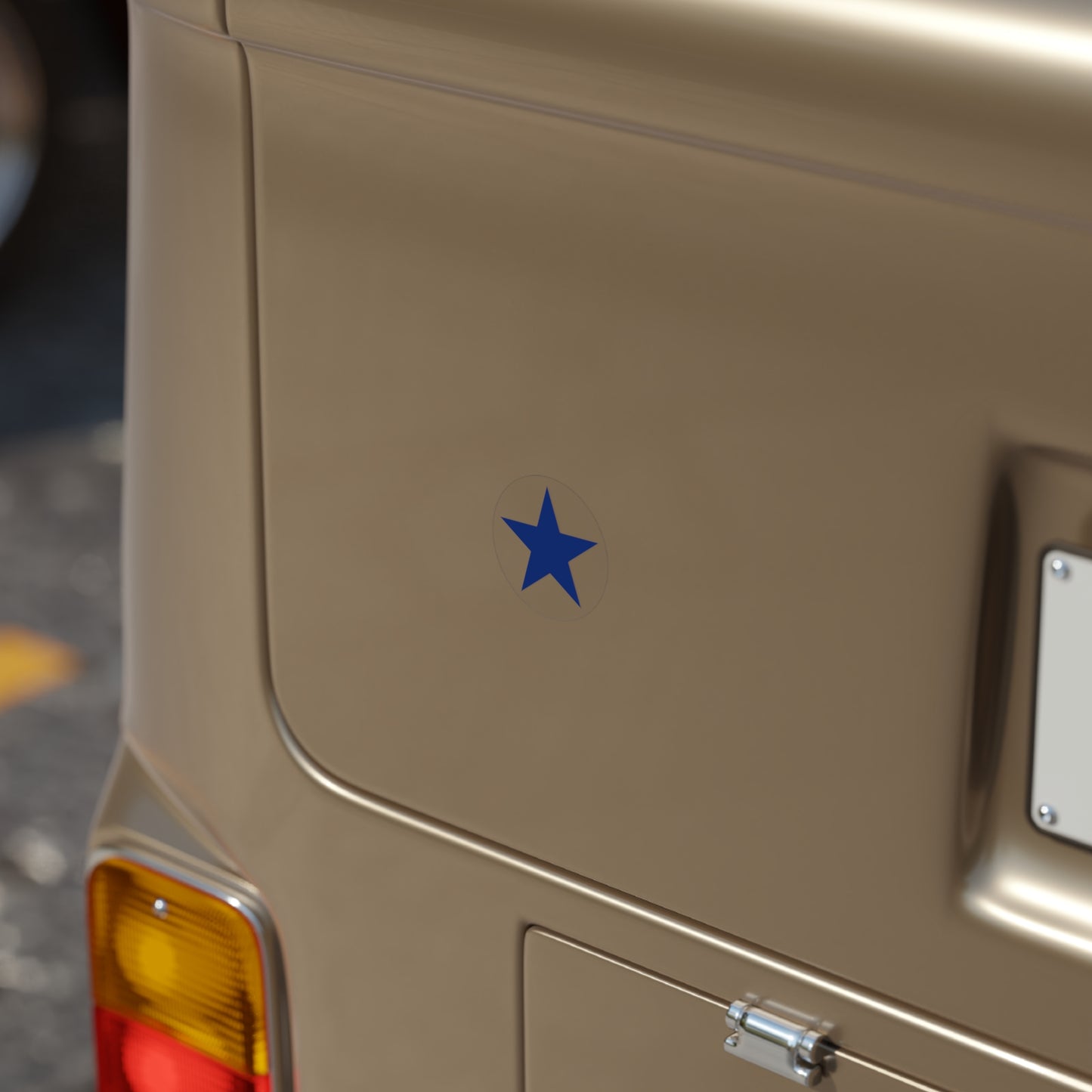Blue Star Transparent Outdoor Stickers, Round, 1pcs
