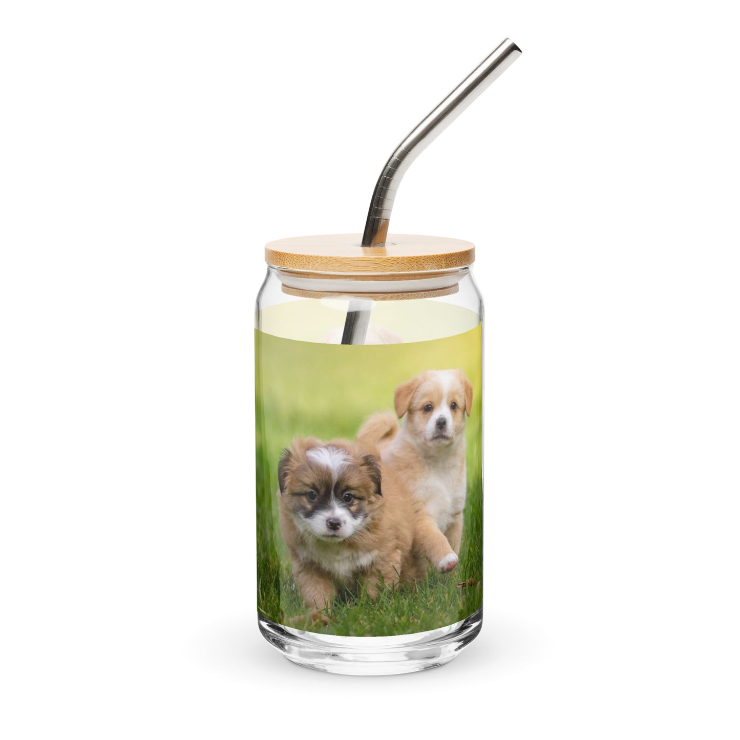 Cute  Puppies Can-shaped glass