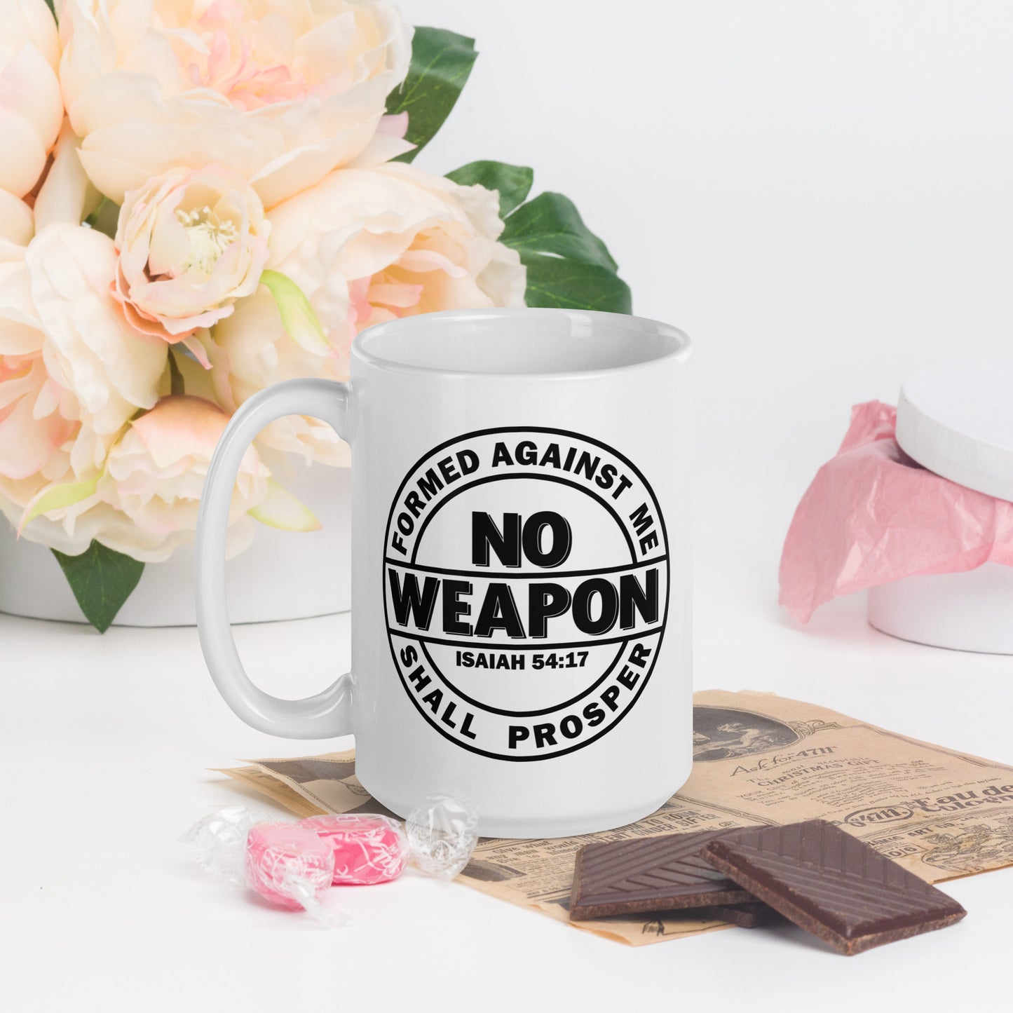 NO WEAPON FORMED AGAINST ME TEA MUG