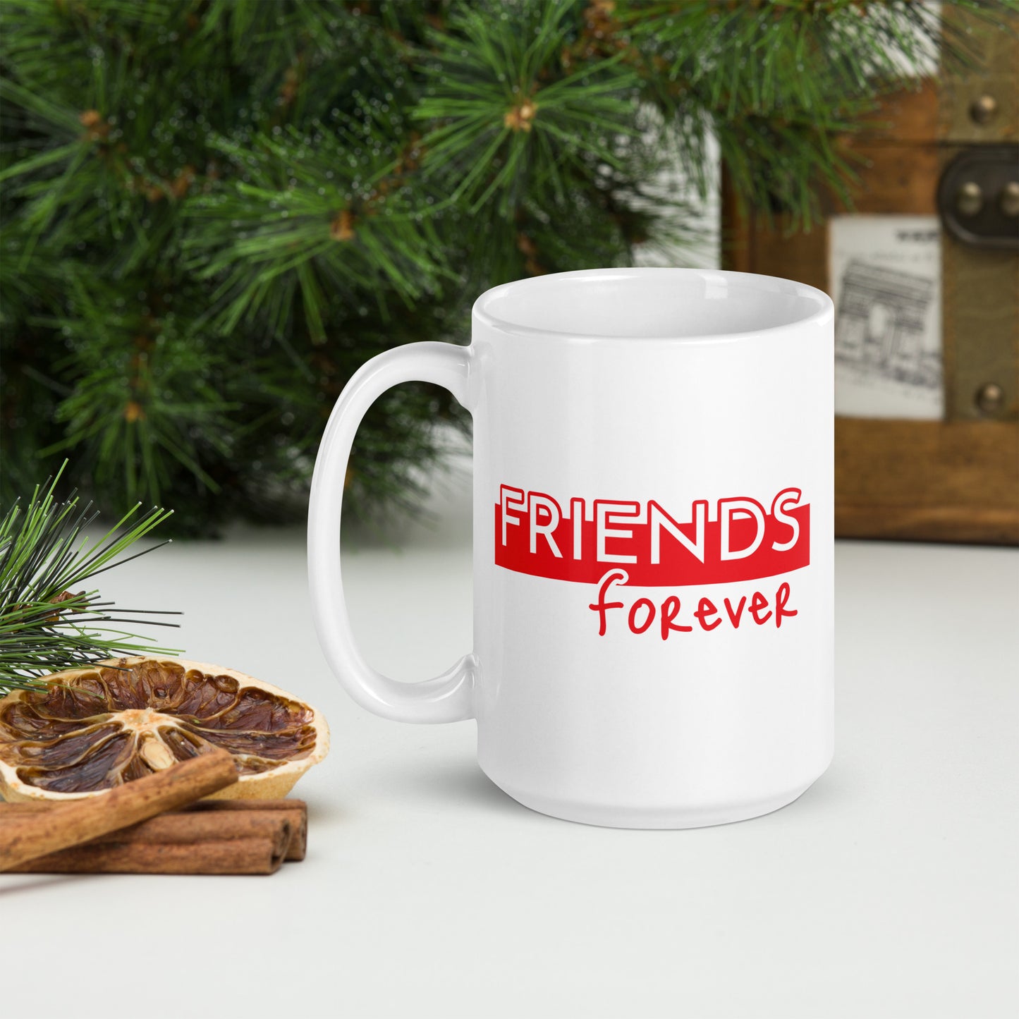 Friends Forever White Glossy Coffee Mug