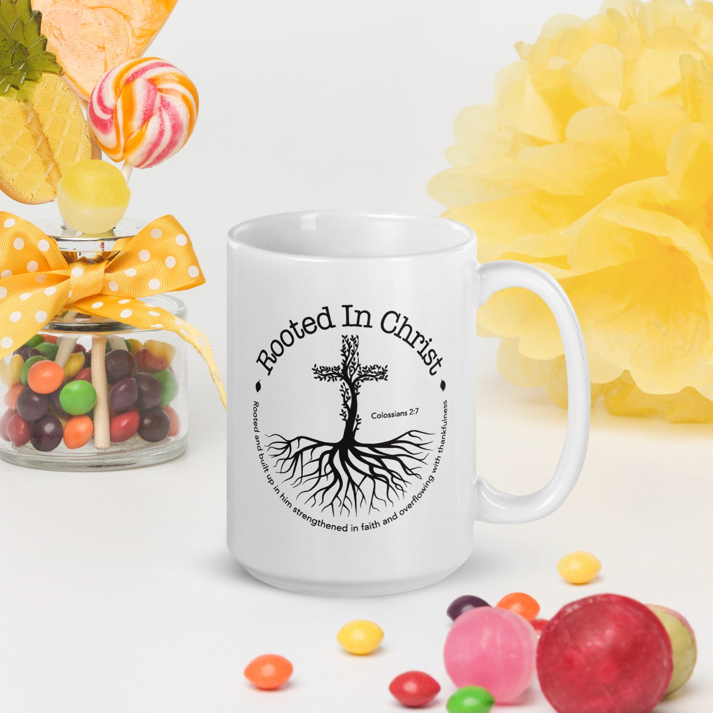 ROOTED IN CHRIST TEA MUG