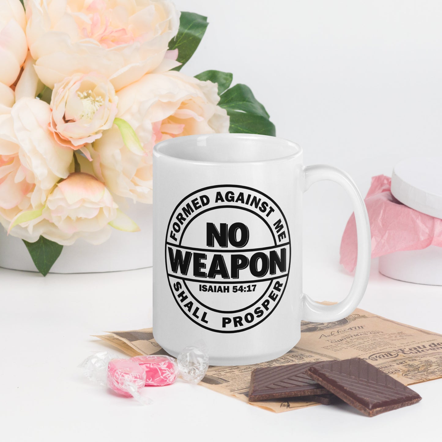 NO WEAPON FORMED AGAINST ME TEA MUG