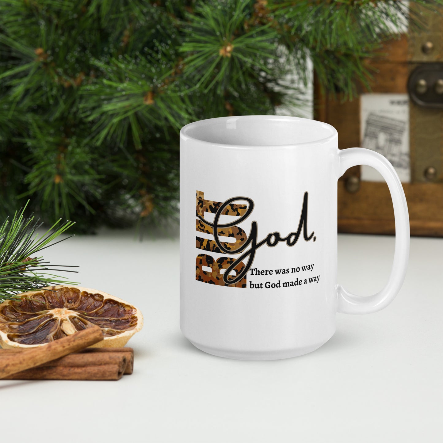 BUT GOD White Glossy Tea  Mug