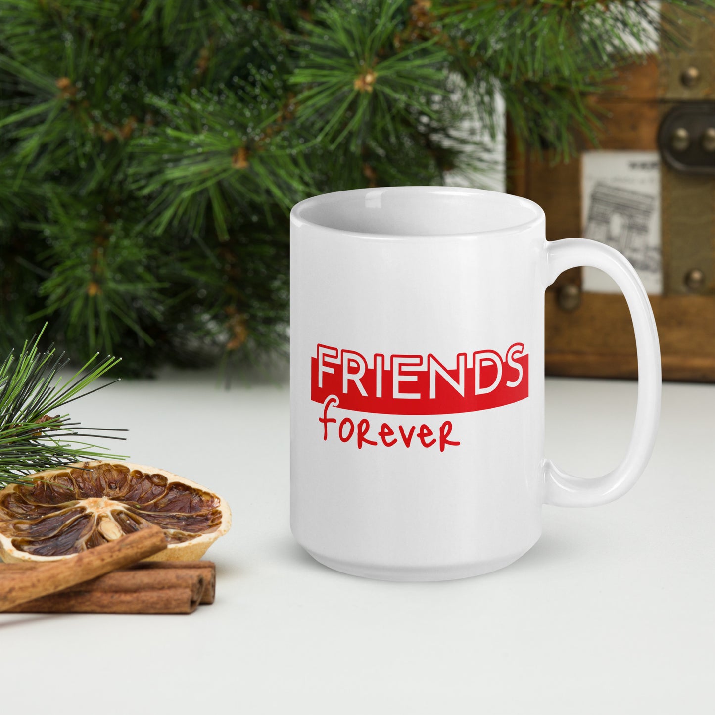 Friends Forever White Glossy Coffee Mug