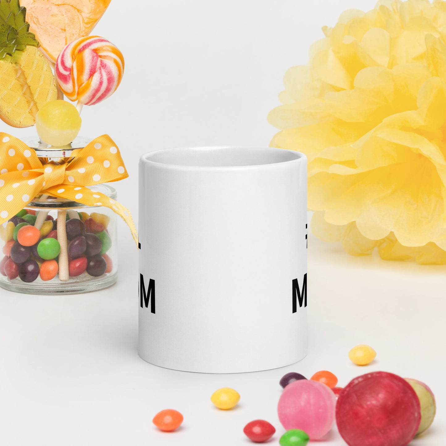 #1 MOM White glossy mug