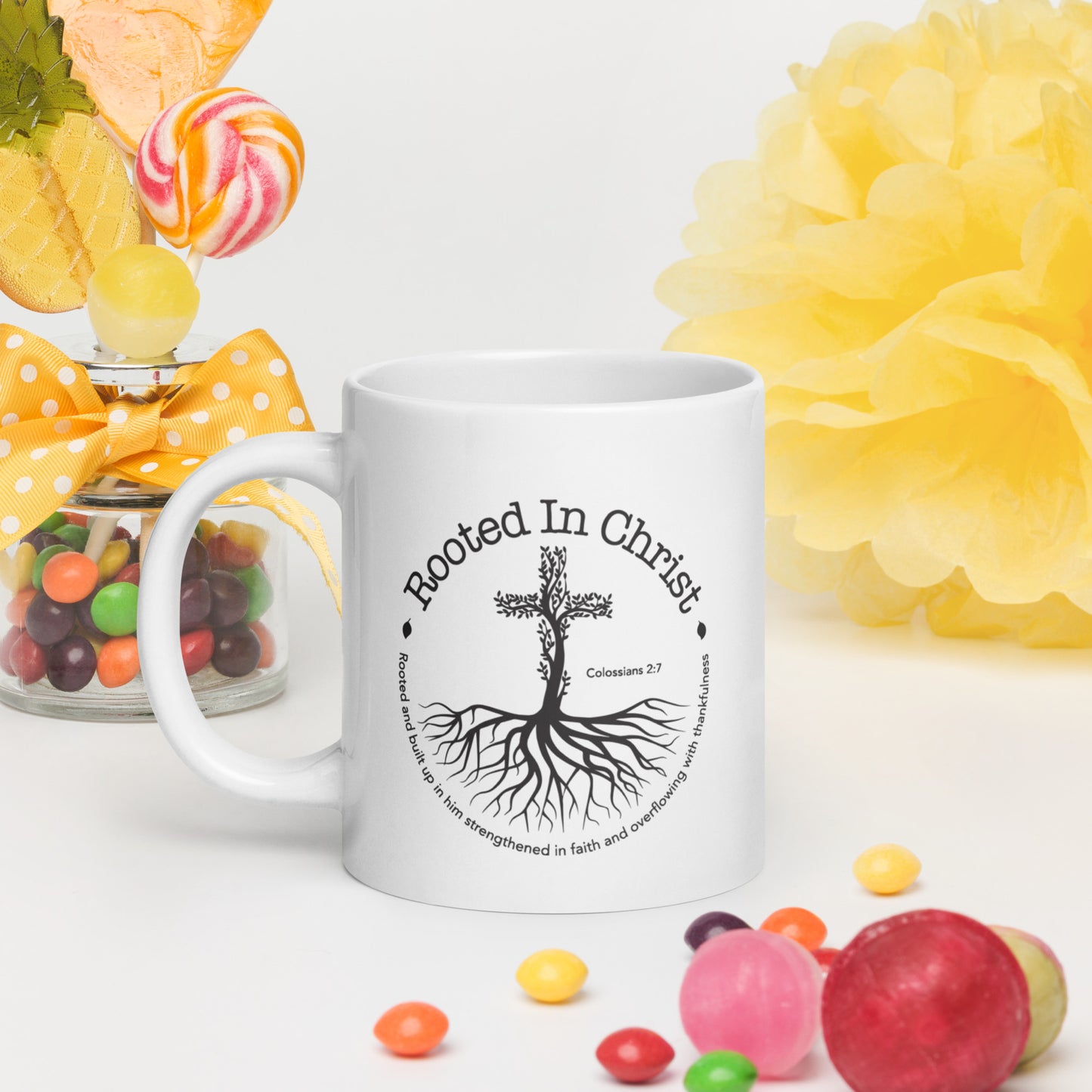 ROOTED IN CHRIST TEA MUG