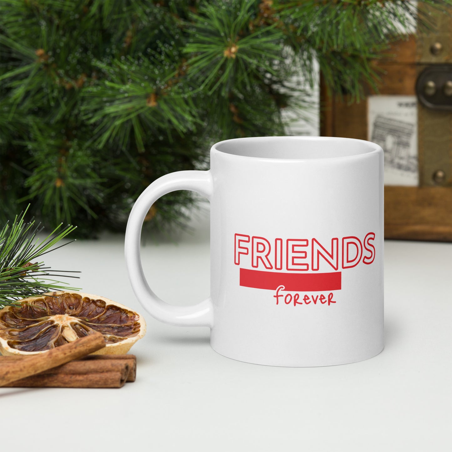 Friends Forever White Glossy Coffee Mug