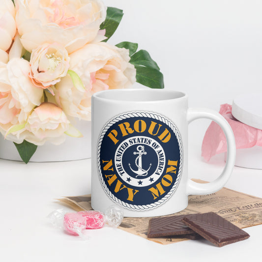 PROUD NAVY MOM TEA MUG