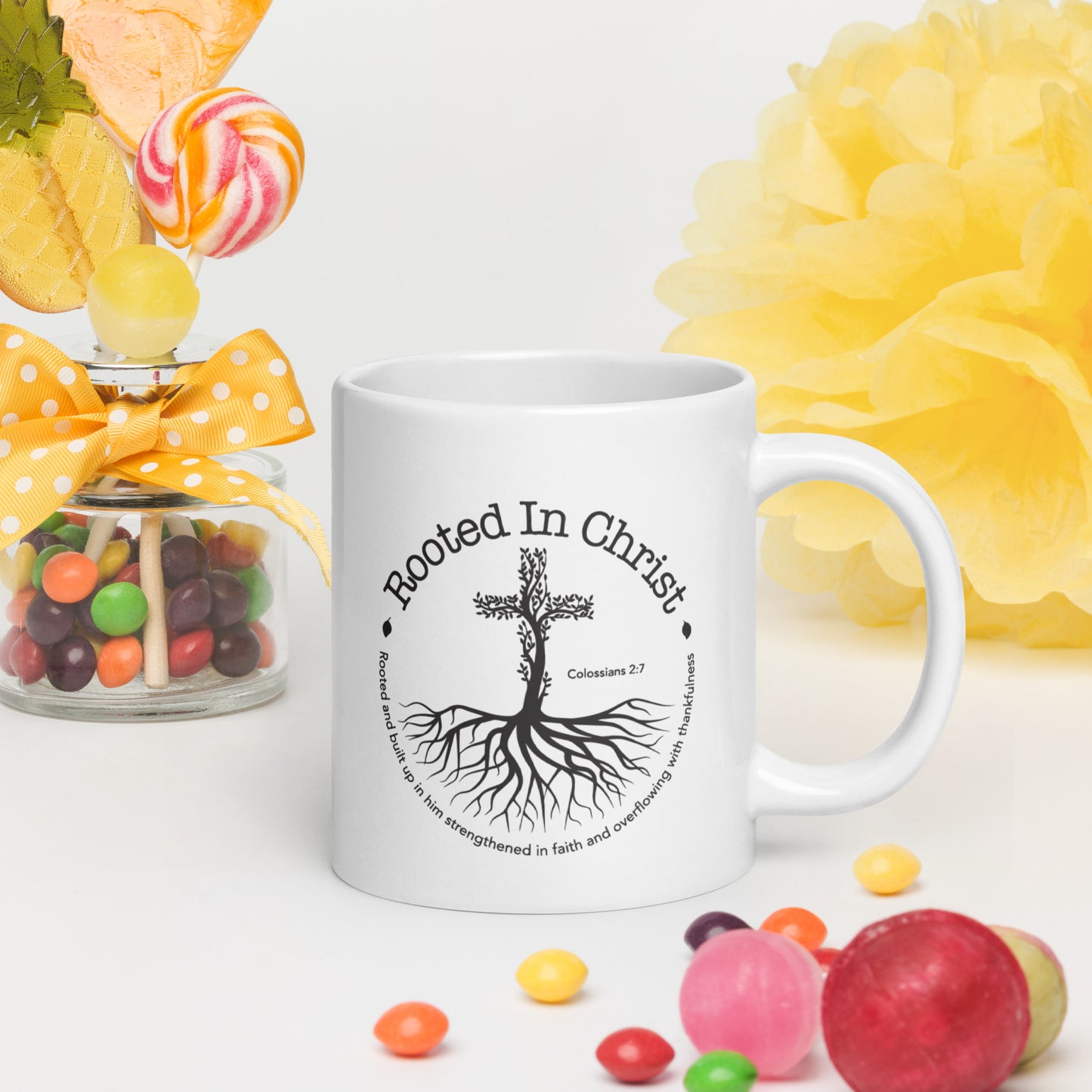 ROOTED IN CHRIST TEA MUG