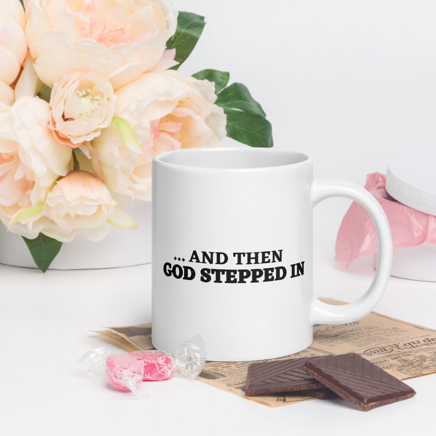 AND THEN GOD STEPPED IN TEA MUG