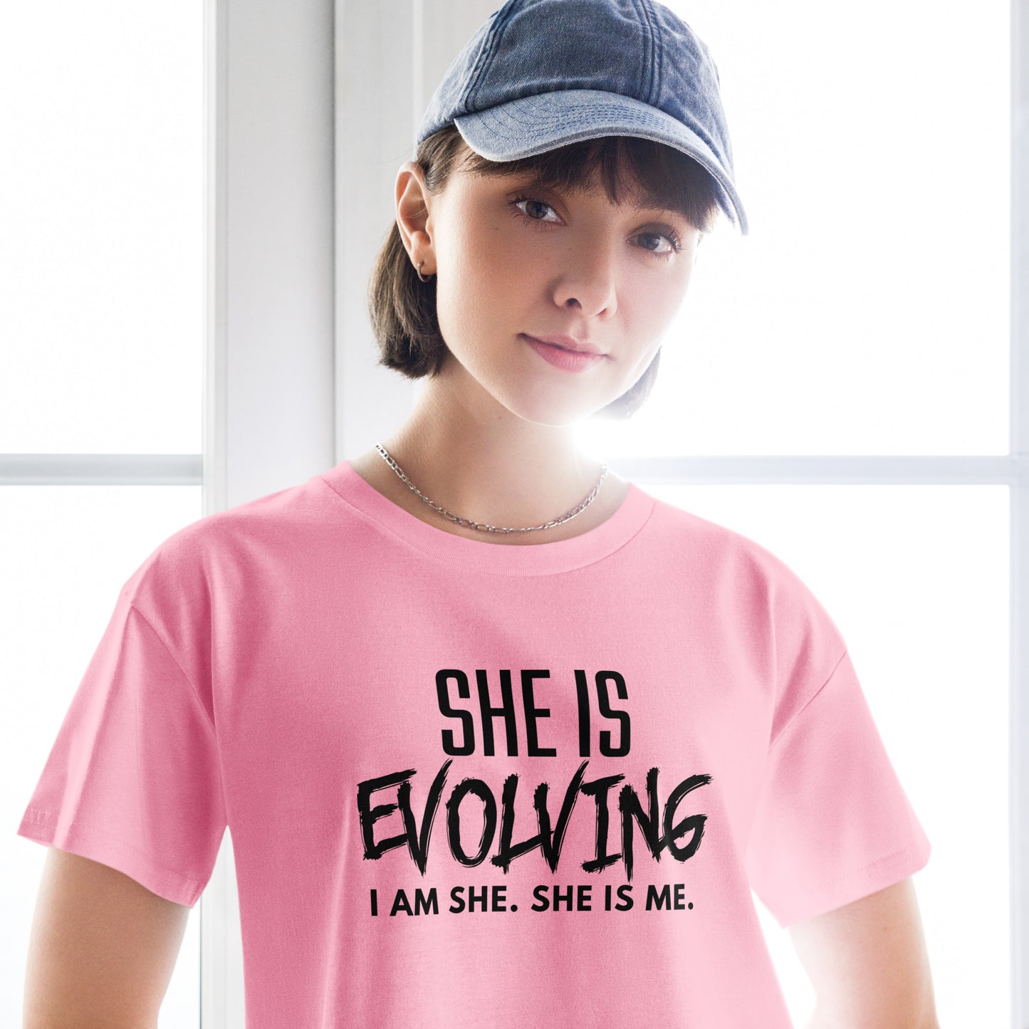 She Is Evolving Women’s crop top