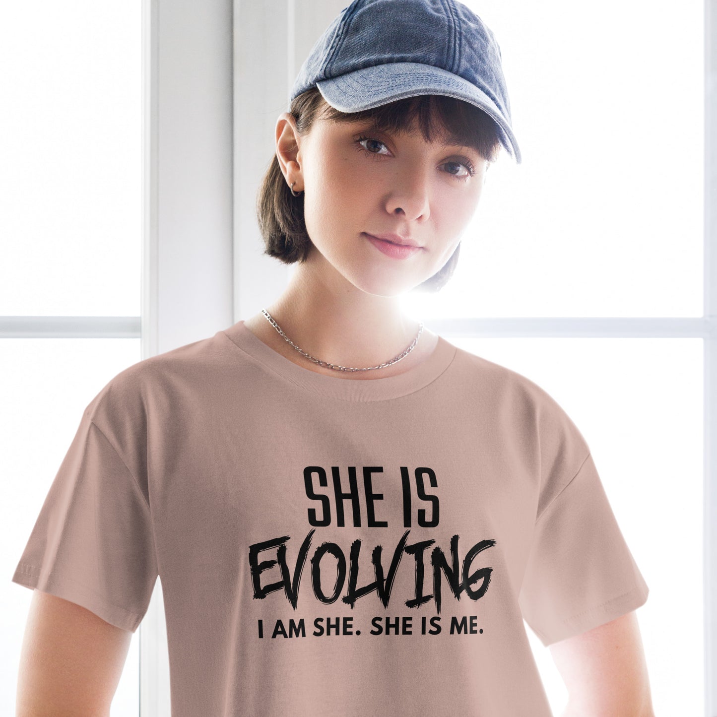 She Is Evolving Women’s crop top